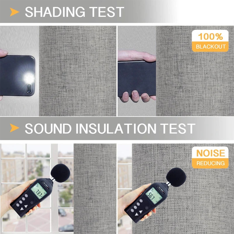 Custom Size 100% Blackout Linen Curtains for Living Room Bedroom Waterproof Thermal Insulated Fabric Modern Curtains