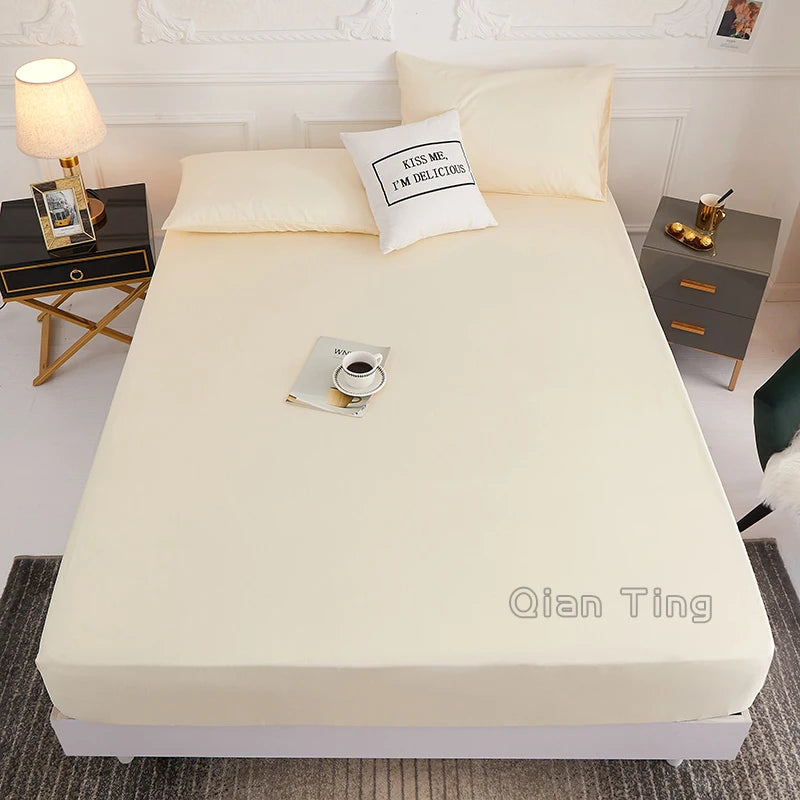 PURE FIT - Solid Color Fitted Sheet - 100% Polyester, Deep Pocket & Easy Care