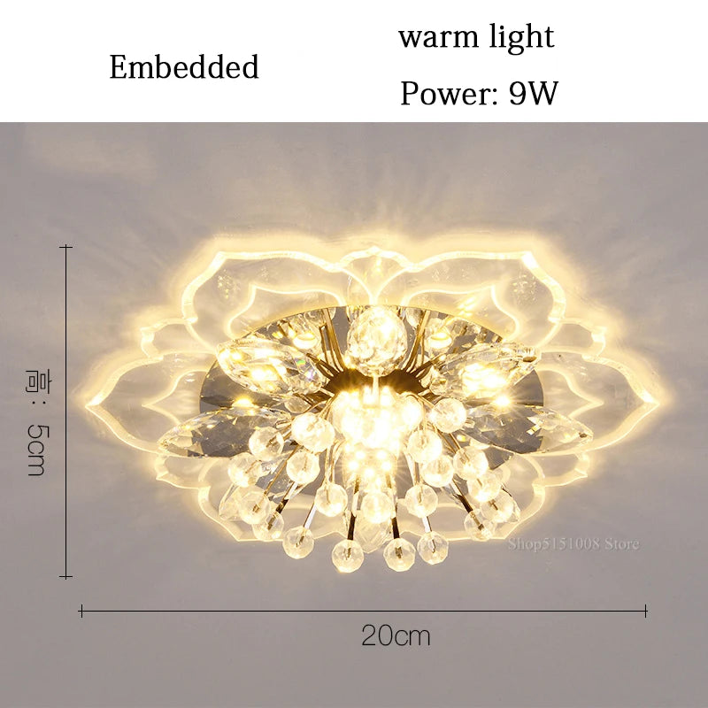 Crystal Flower Ceiling Light – 3 Styles, Flush/Surface Mount