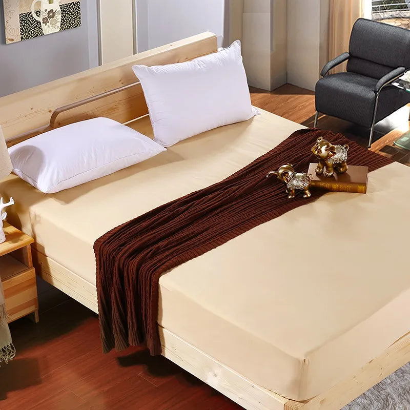 SOLID GRIP - Fitted Sheet Mattress Cover - 100% Polyester, 25cm Deep Pocket