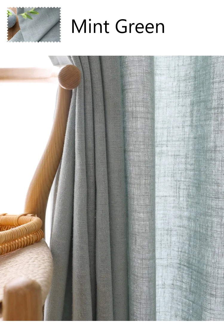 COTTON LINEN VOILE CURTAINS - 100gsm, 4 Headings - Airy Rooms