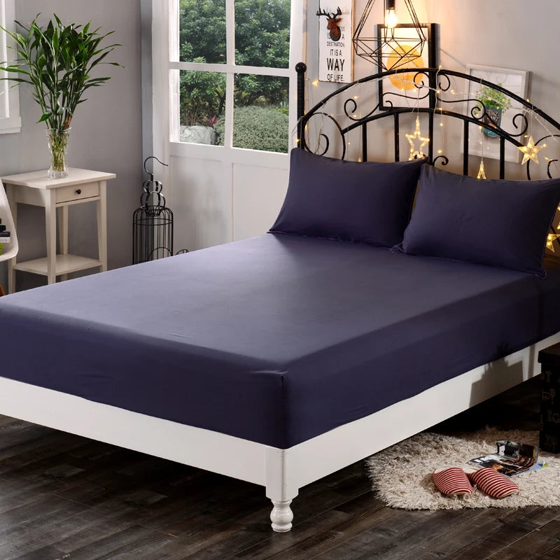 SOLID GRIP - Fitted Sheet Mattress Cover - 100% Polyester, 25cm Deep Pocket