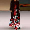 Butterfly Printing Women Sundress 2023 Spring Vintage  Long Sleeve V-neck Maxi Dress Elegant Ladies Long Dresses Female Vestidos