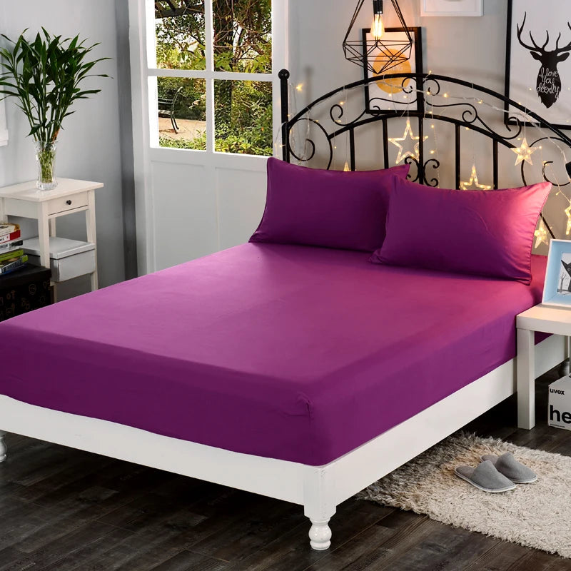 SOLID GRIP - Fitted Sheet Mattress Cover - 100% Polyester, 25cm Deep Pocket