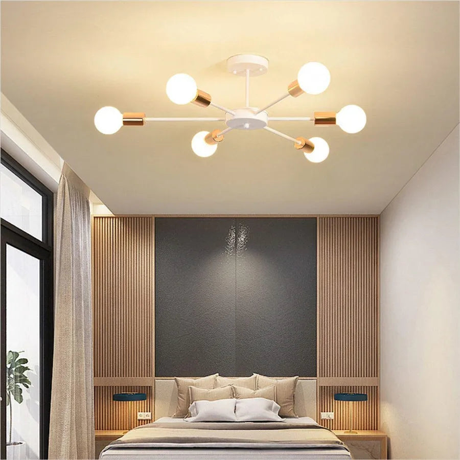 Industrial Sputnik Flush Mount Chandelier – 6/8/10 Heads