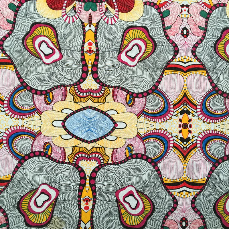 PRINTED COTTON CANVAS FABRIC - 142cm Wide, 0.5-Yard Cut - Colorful DIY Sewing