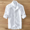 LINEN SLIM - Men's Cotton Linen Shirt - Slim Fit, Long Sleeve, 5 Colors
