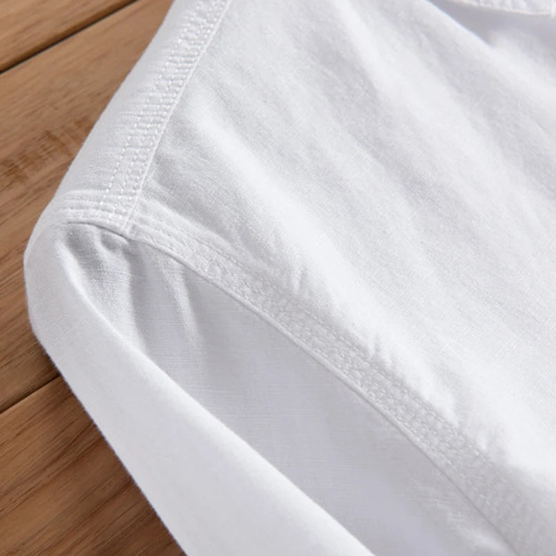 LINEN SLIM - Men's Cotton Linen Shirt - Slim Fit, Long Sleeve, 5 Colors