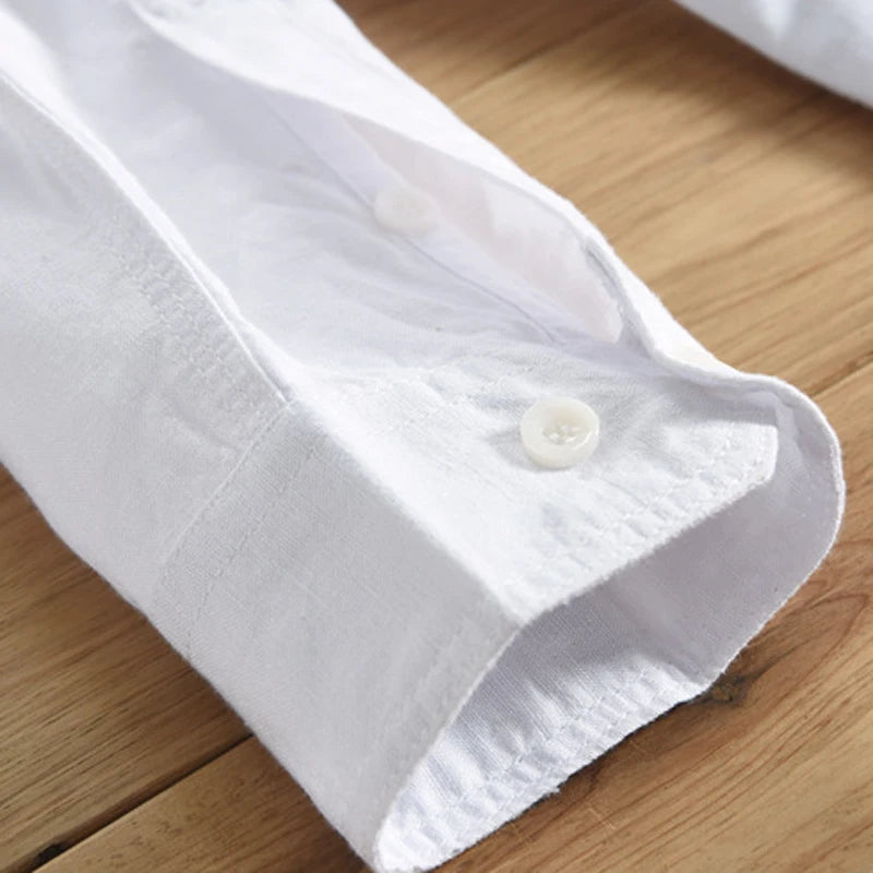 LINEN SLIM - Men's Cotton Linen Shirt - Slim Fit, Long Sleeve, 5 Colors