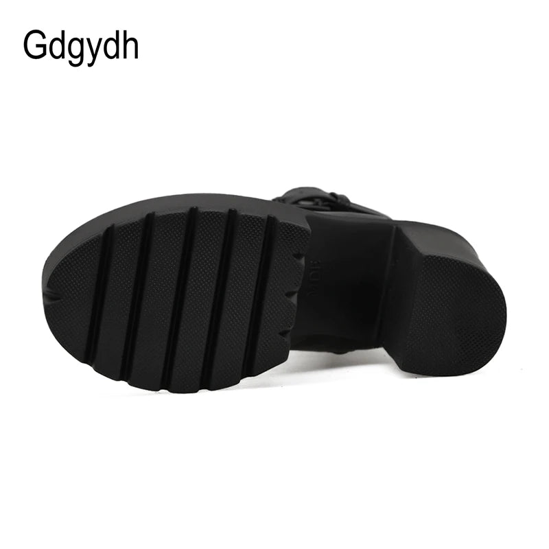 Platform Motorcycle Ankle Boots – 14.5cm Heel