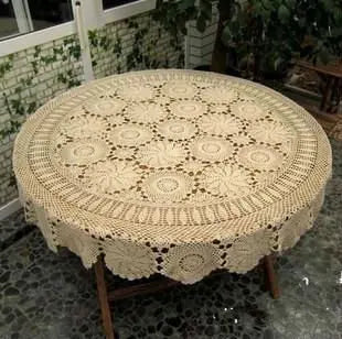HANDMADE CROCHET TABLECLOTH - 100% Cotton Round Floral Lace - Slow Tables, Beautiful Moments