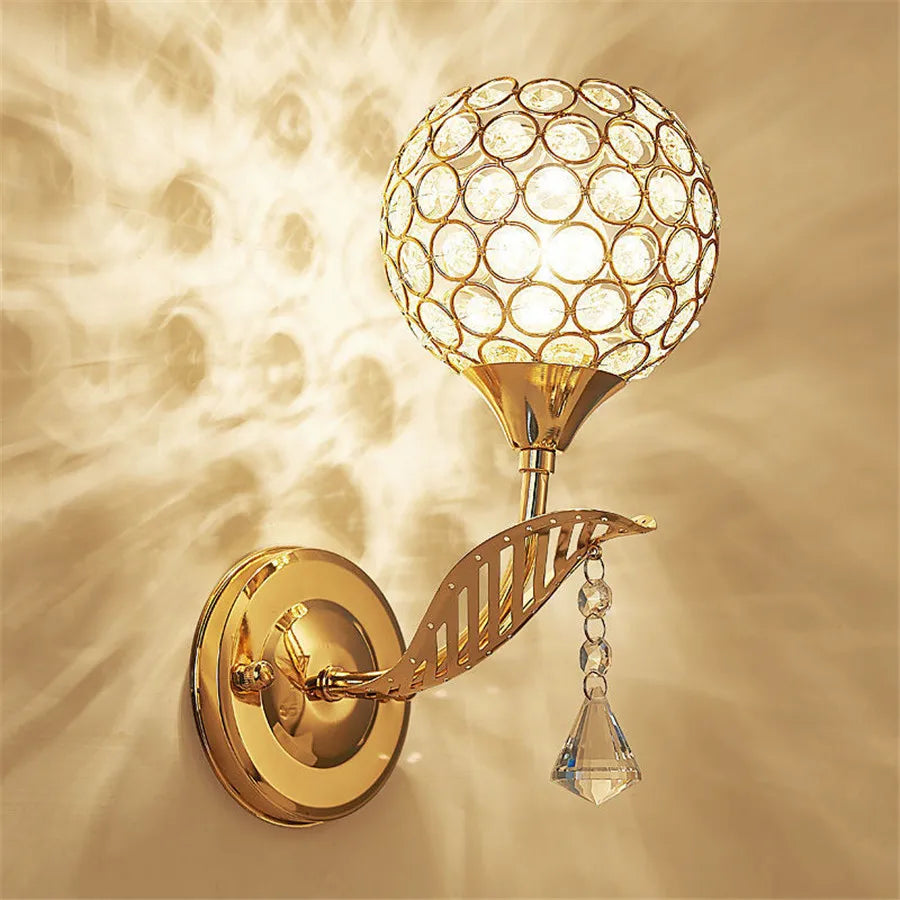 Retro K9 Crystal Wall Sconce – Gold/Silver, 8 Styles