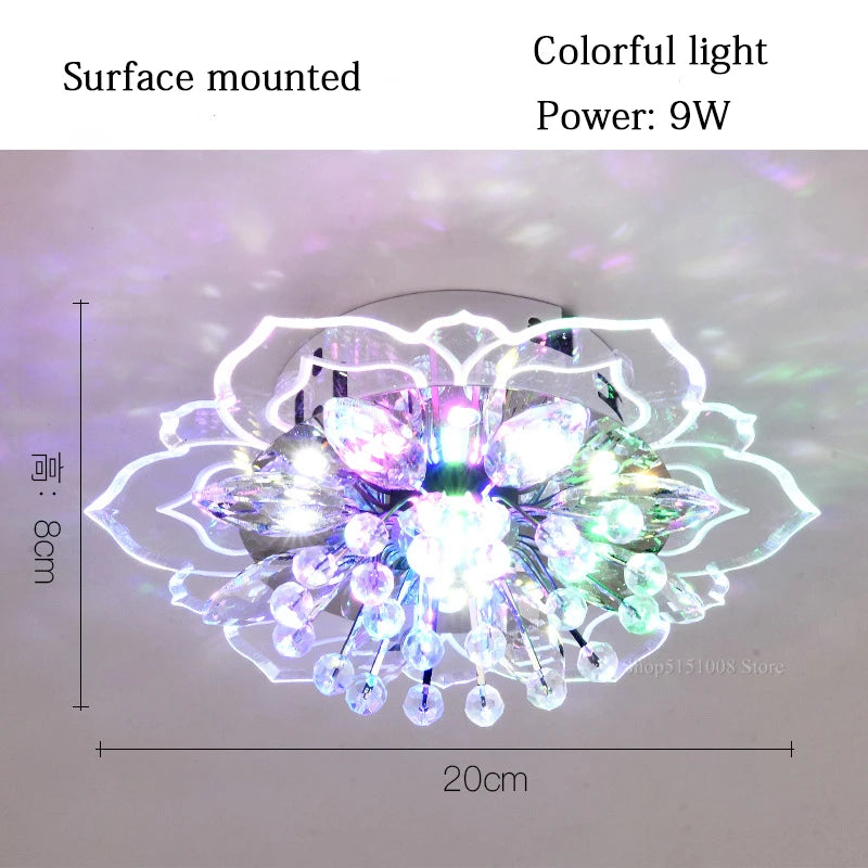 Crystal Flower Ceiling Light – 3 Styles, Flush/Surface Mount