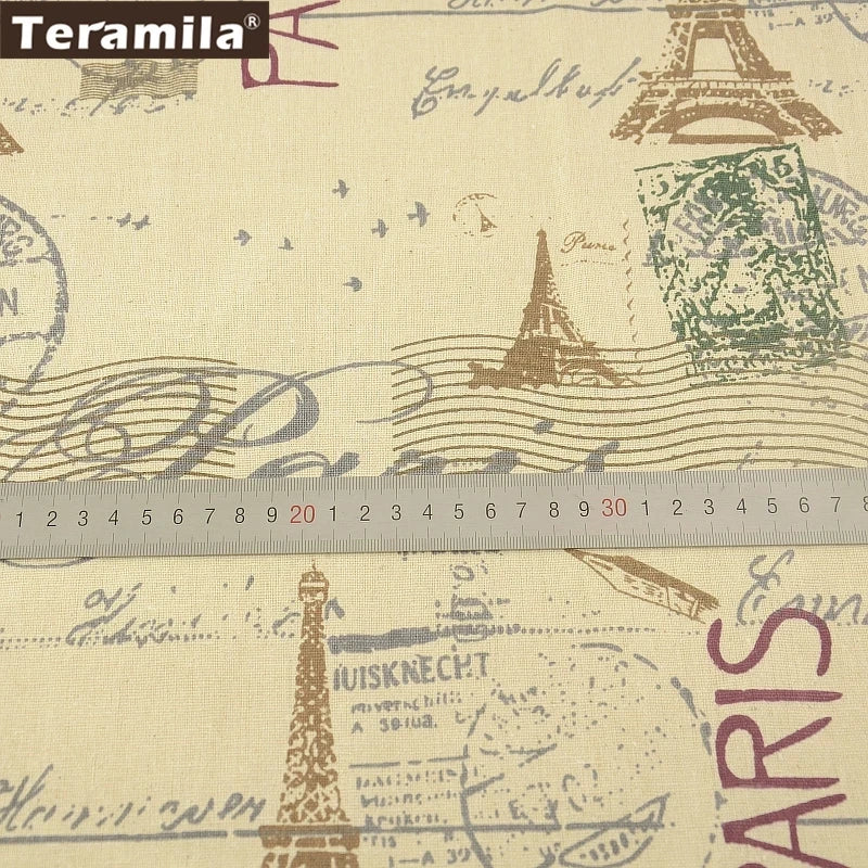 PRINTED CANVAS LINEN FABRIC - Cotton Linen Blend by the Yard - Bold Patterns for DIY