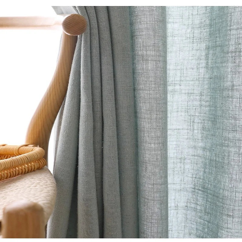 COTTON LINEN VOILE CURTAINS - 100gsm, 4 Headings - Airy Rooms