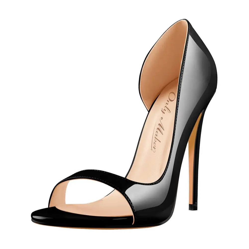 Onlymaker Women Open Toe Slip On Elastic Side Open Sandals Fashion Female Shoes Plus Size US5~US15 Fashion Sandals