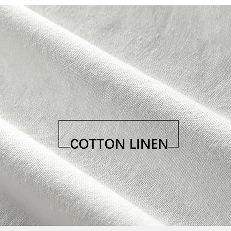MANDARIN COLLAR LINEN SHIRT - Stand Collar, 4 Colors up to 7XL - Quiet Mornings