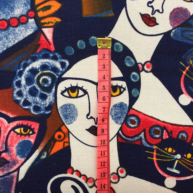 PRINTED COTTON CANVAS FABRIC - 142cm Wide, 0.5-Yard Cut - Colorful DIY Sewing