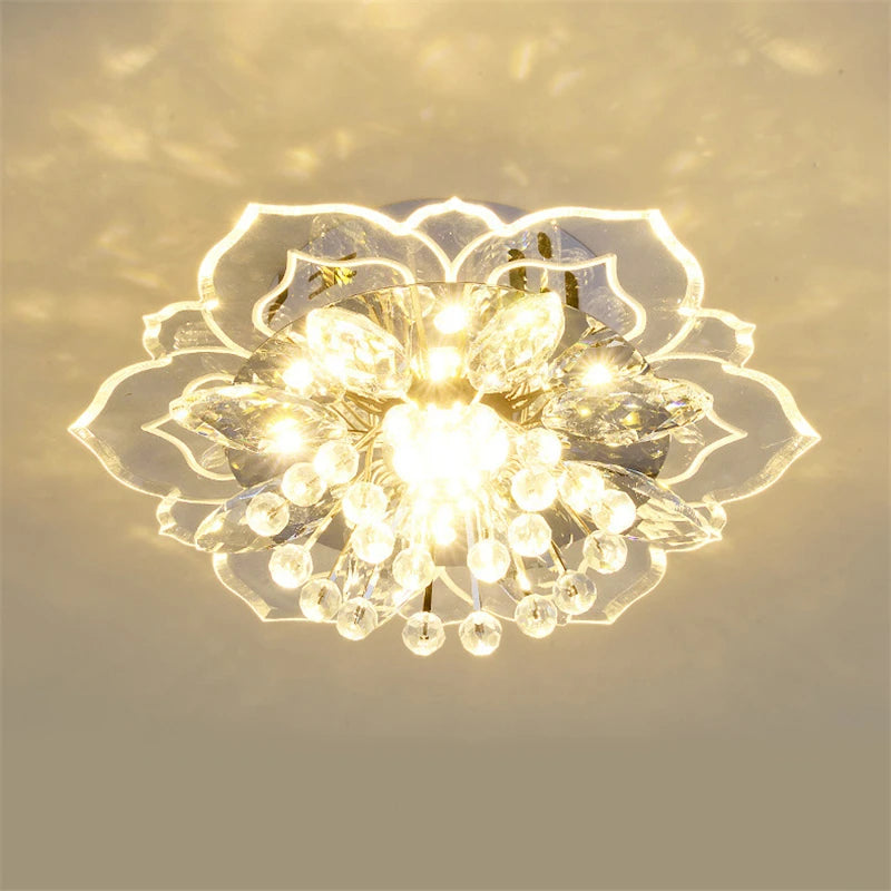 Crystal Flower Ceiling Light – 3 Styles, Flush/Surface Mount