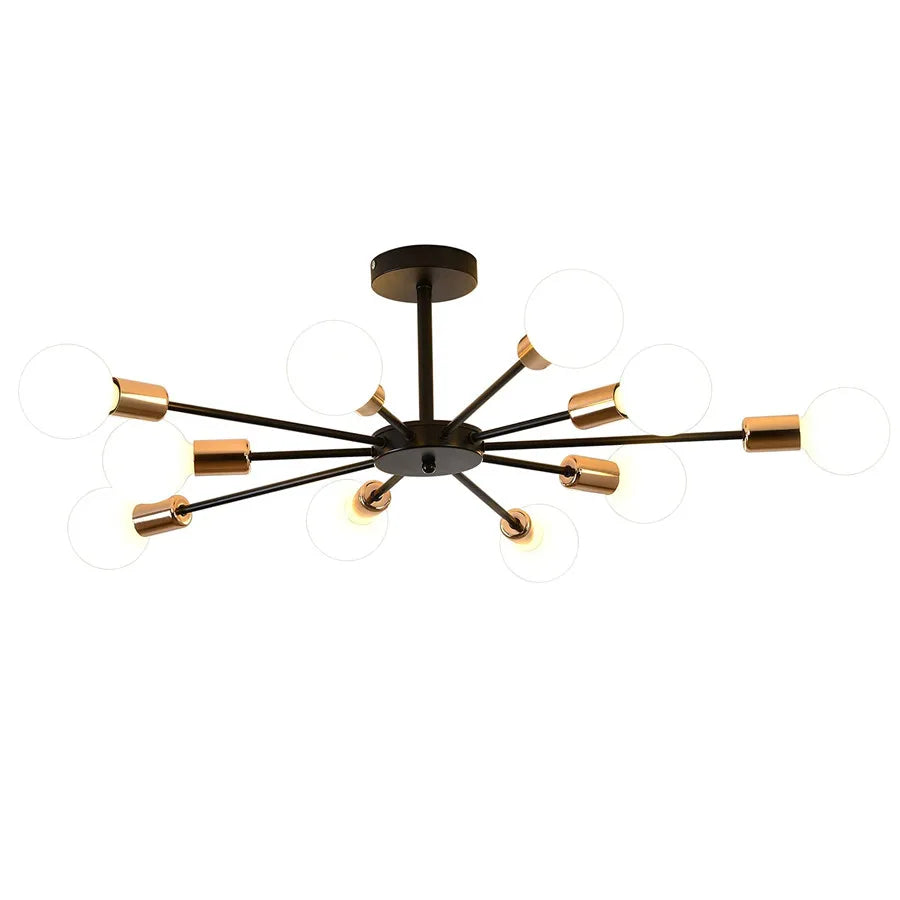 Industrial Sputnik Flush Mount Chandelier – 6/8/10 Heads