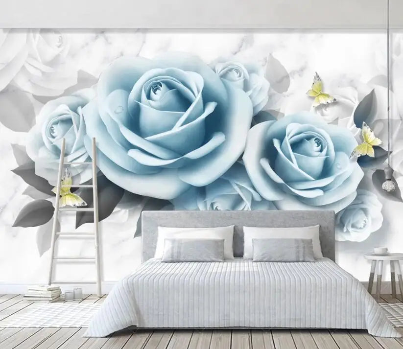 Custom 3D Floral Plant Wall Mural – 10 Designs, 7 Materials