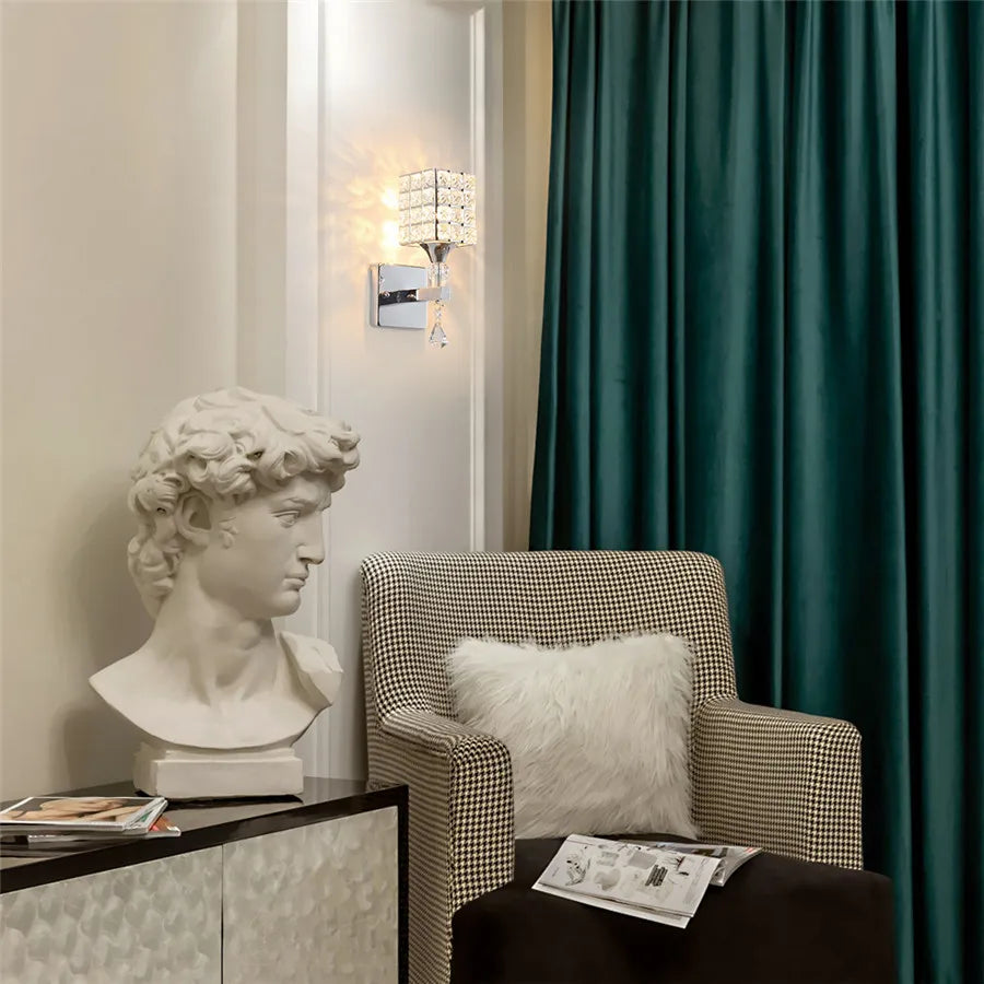 Retro K9 Crystal Wall Sconce – Gold/Silver, 8 Styles