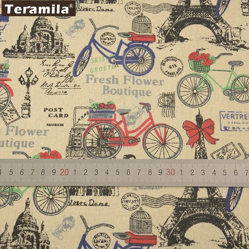 PRINTED CANVAS LINEN FABRIC - Cotton Linen Blend by the Yard - Bold Patterns for DIY