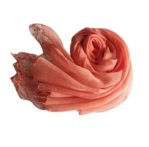 55*180cm Fashion Soft Solid Women's 100% Linen Flax Tassel Scarf Summer Travel Sunscreen Long Shawl Elegant Hijab Women's Foulard