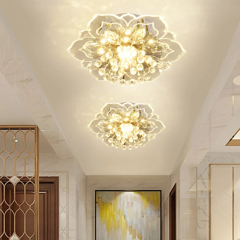 Crystal Flower Ceiling Light – 3 Styles, Flush/Surface Mount
