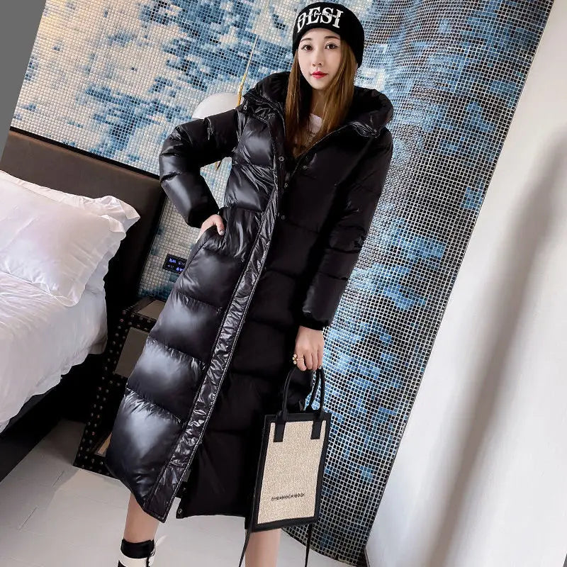 Long Hooded Windproof Parka - Plus Size