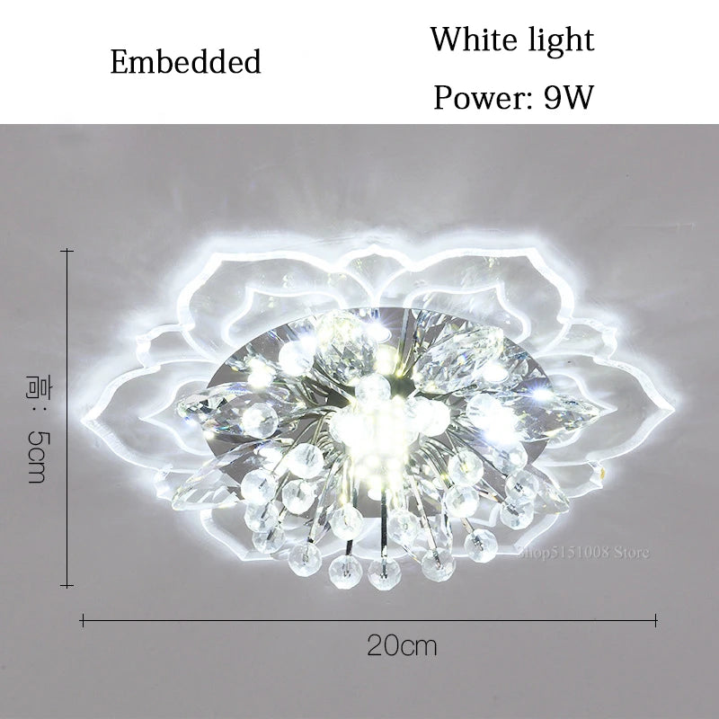 Crystal Flower Ceiling Light – 3 Styles, Flush/Surface Mount