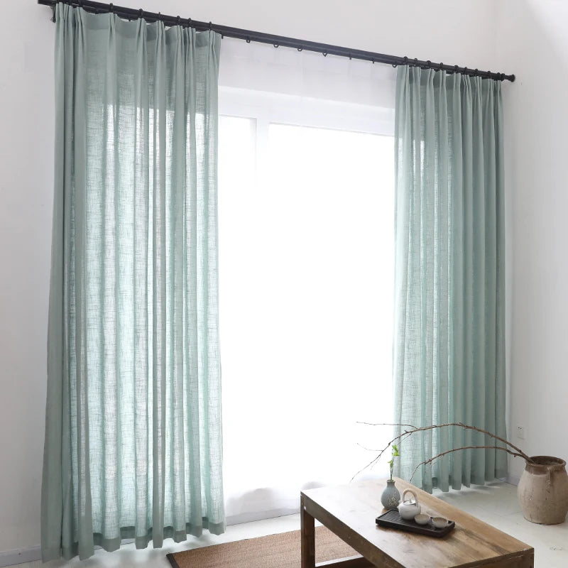 COTTON LINEN VOILE CURTAINS - 100gsm, 4 Headings - Airy Rooms