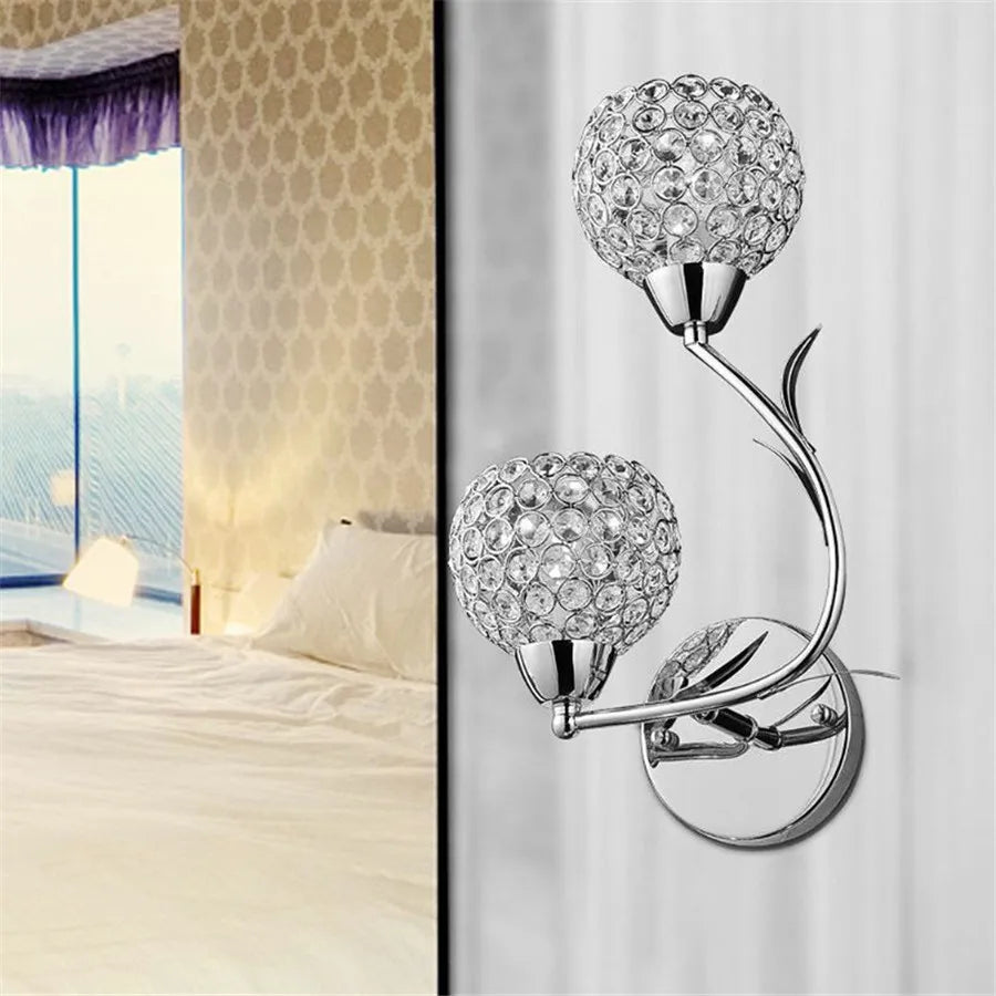 Retro K9 Crystal Wall Sconce – Gold/Silver, 8 Styles