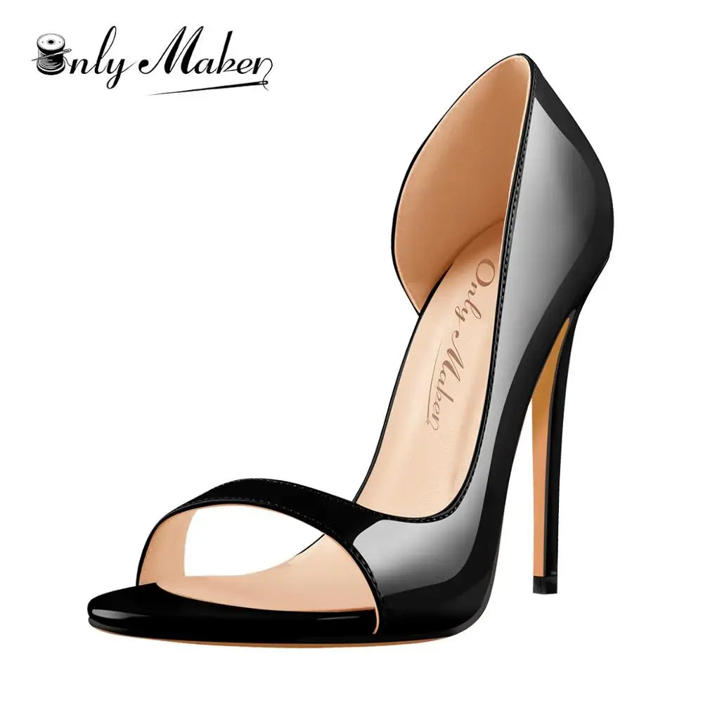 Onlymaker Women Open Toe Slip On Elastic Side Open Sandals Fashion Female Shoes Plus Size US5~US15 Fashion Sandals