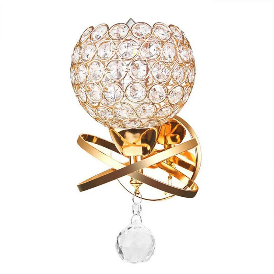 Retro K9 Crystal Wall Sconce – Gold/Silver, 8 Styles