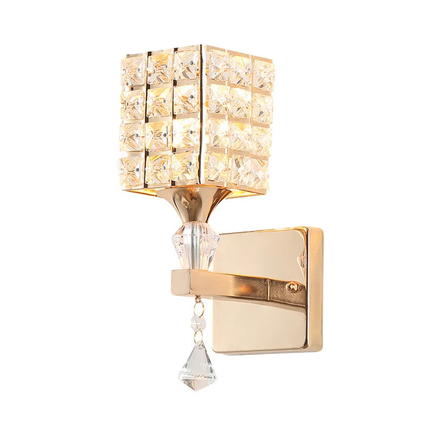 Retro K9 Crystal Wall Sconce – Gold/Silver, 8 Styles