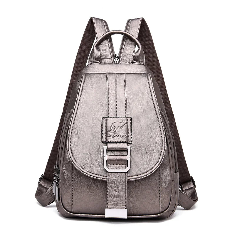 Women's Leather Backpack, Wine Red, Kangaroo, Fashion Backpack
