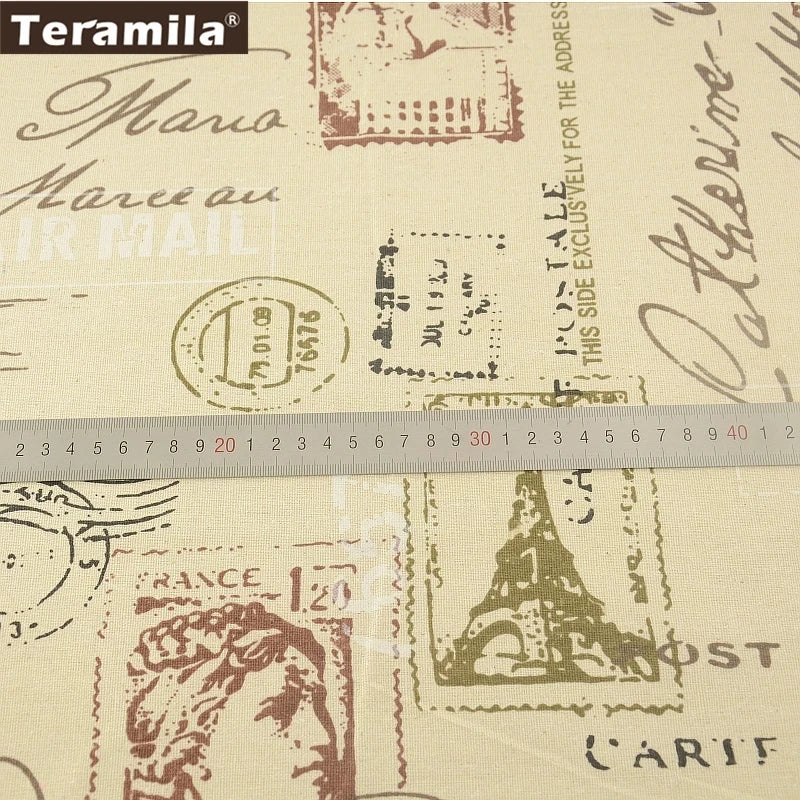 PRINTED CANVAS LINEN FABRIC - Cotton Linen Blend by the Yard - Bold Patterns for DIY