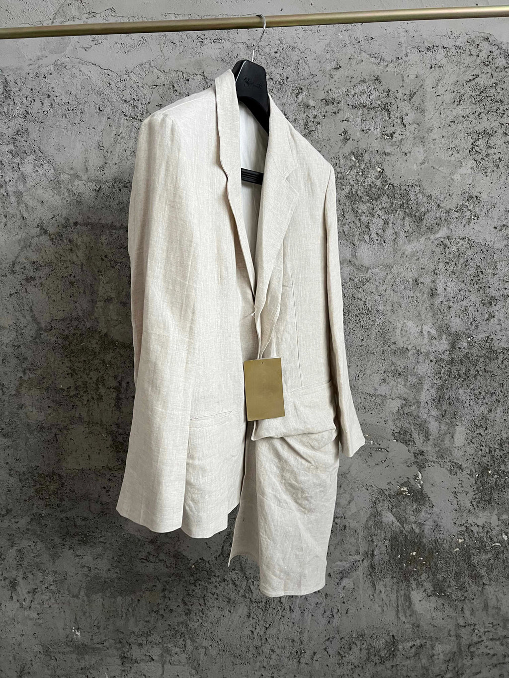 IRREGULAR LINEN - Men's Irregular Front Linen Suit Jacket Double Collar - Beige, S–XL