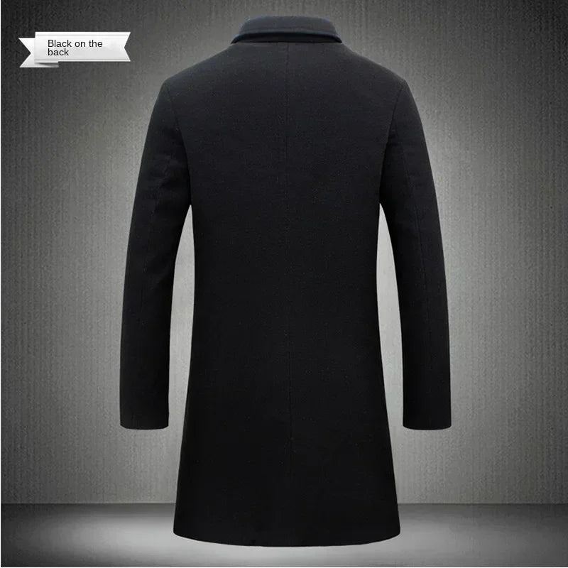 LONG DRAPE - Men's Wool Blend Long Coat - Slim Fit, 8 Colors, Autumn Winter
