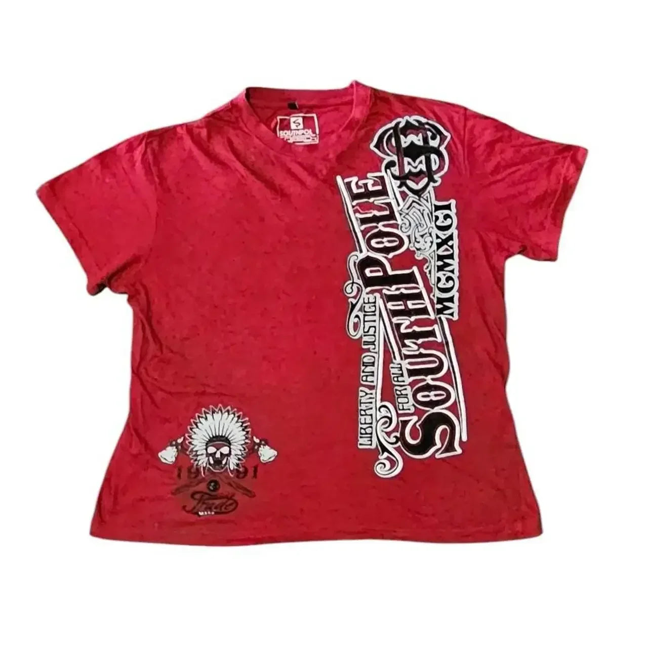 High Street Southpole Short Sleeve Women Y2K Graphic Print Oversized T Shirt Harajuku Gothic Round Neck Cotton Short Sleeve Tops