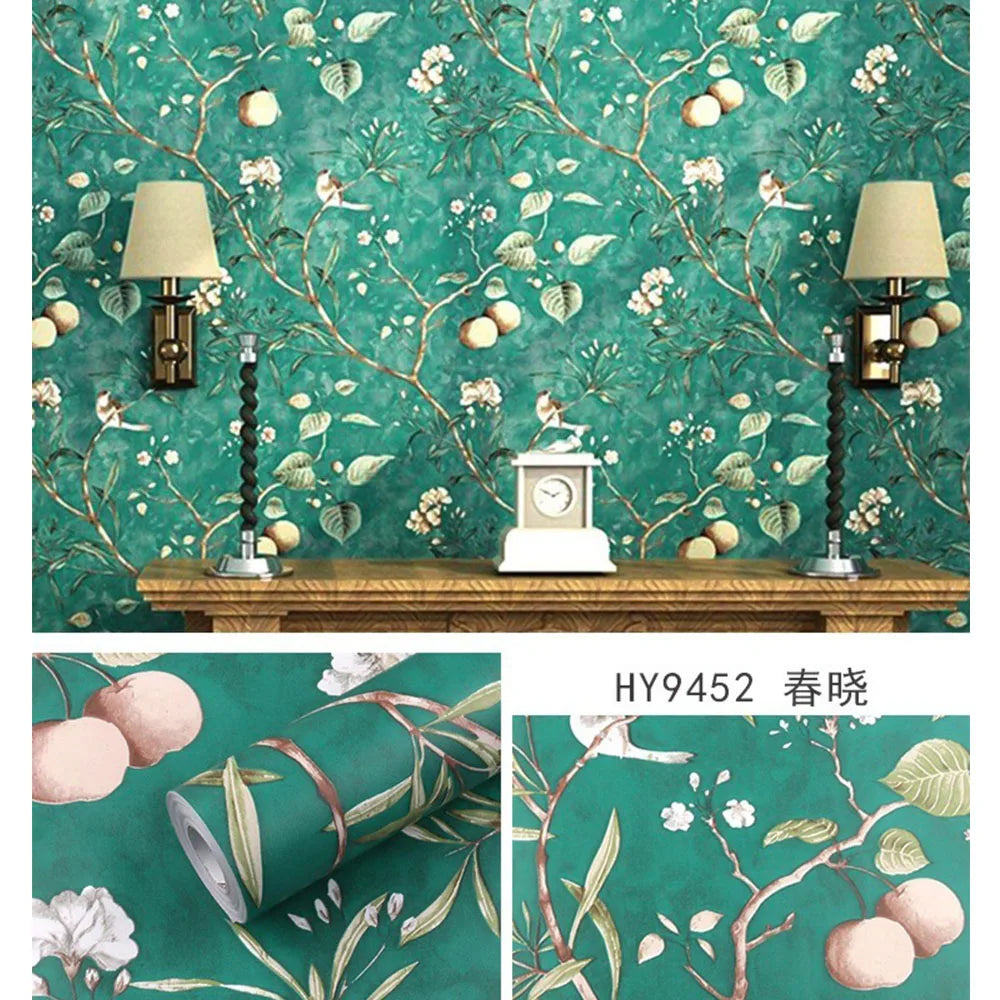 BOTANICAL FLORAL PEEL & STICK WALLPAPER - PVC Self-Adhesive, 5 Patterns - Quiet Rooms