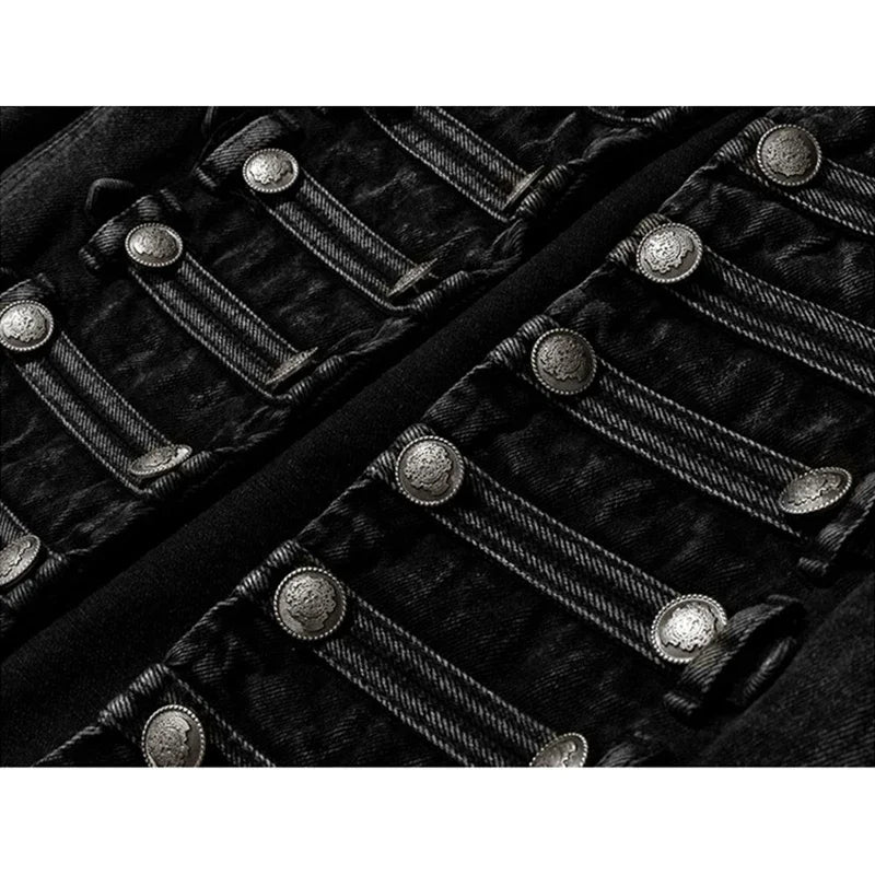 Split Denim Jacket – Stand Collar Loose Streetwear