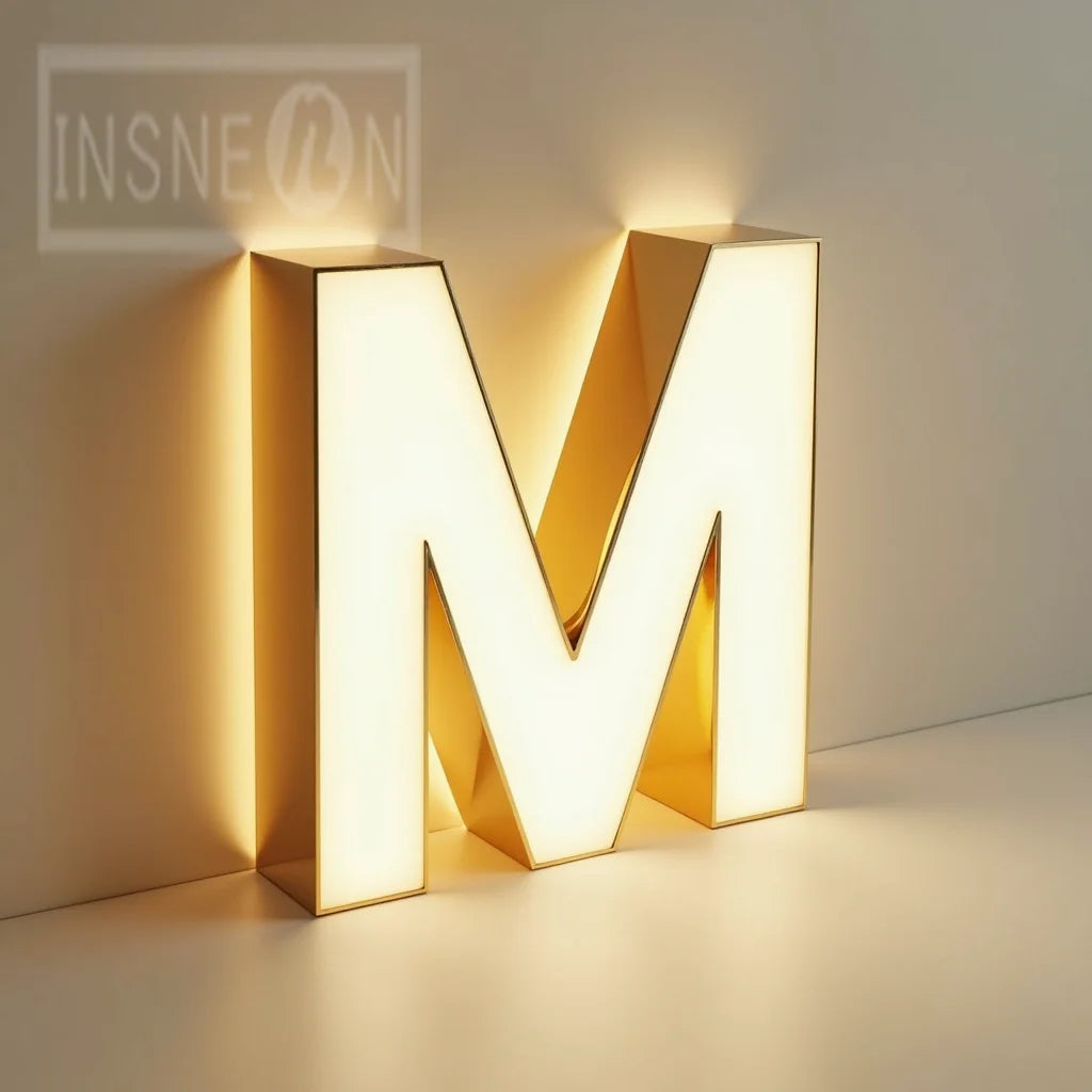 3D LED Logo Letters - Backlit Acrylic Signage - Gold Glow