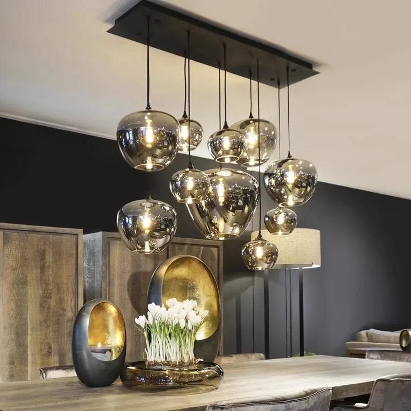 Luxury Crystal Pendant Light – Black/Gold, 1–12 Heads, APP Dimmable