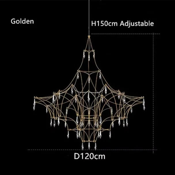 Starry Sky Pendant Light – Gold/Chrome, 40–120cm, Dimmable