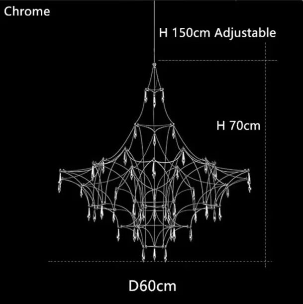 Starry Sky Pendant Light – Gold/Chrome, 40–120cm, Dimmable