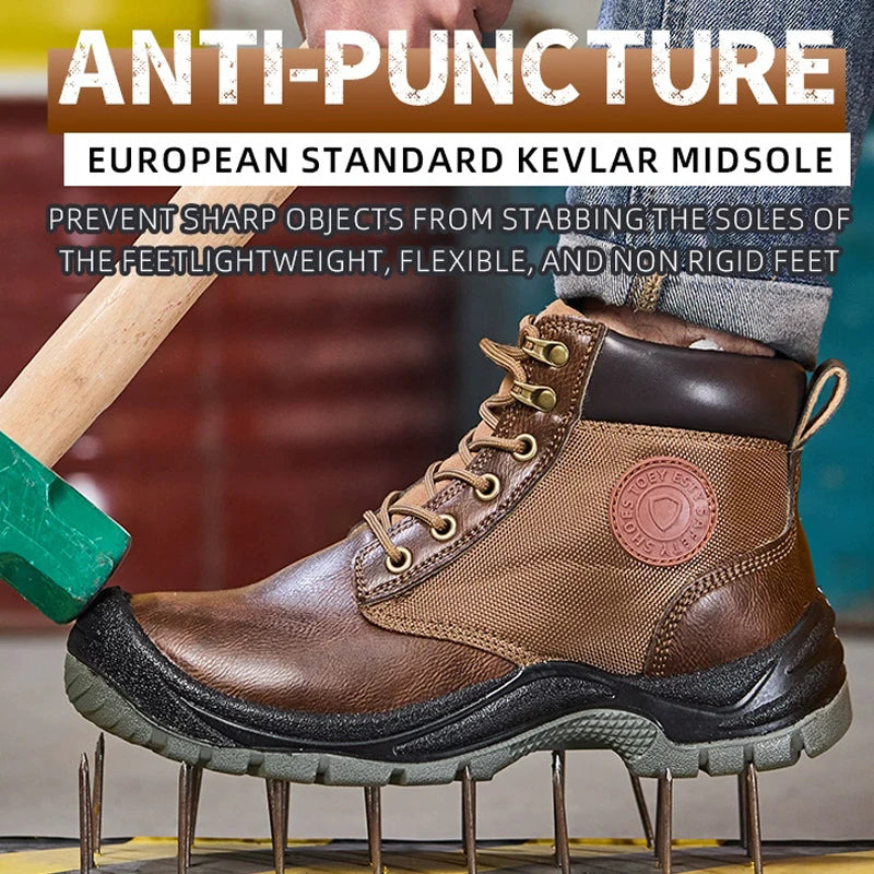 IRON GUARD - Men's Indestructible Work Safety Boots - Anti-Smash, Anti-Puncture, Non-Slip