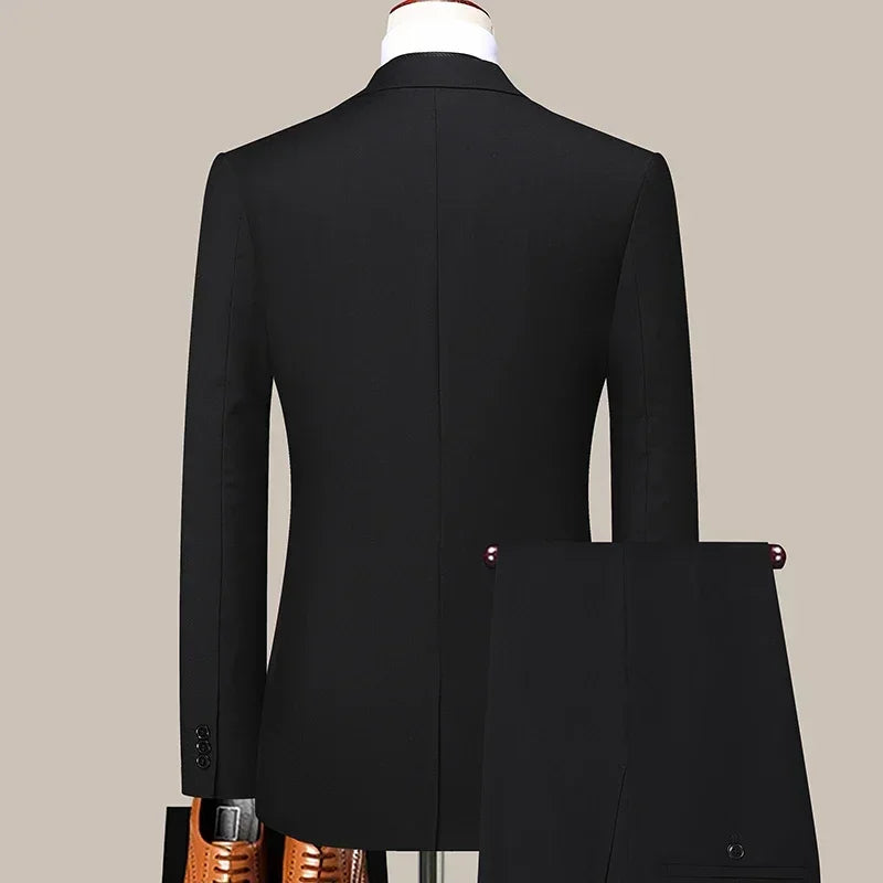 BRITISH EDGE - Men's Slim Fit Suit Set (Blazer + Pants) - 3 Colors, S–8XL