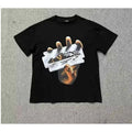 American Street Hip Hop Retro Short Sleeve T-Shirt Printed Women's Loose Cotton Crew Neck Couple Summer T-Shirt Harajuku